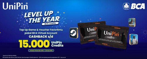 BCA VA Year End – Top up Apa Aja Pakai BCA VA Cashback s/d 15,000 UniPin Credits!